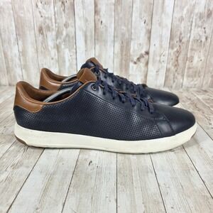 Cole Haan GrandPro‎ Leather Sneakers Perforated Casual Shoes Blue Size 13M